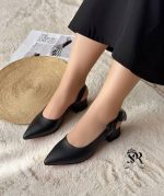 صندل مجلسی پاشنه 3 سانت رویه چرم حوله ای - تصویر 3