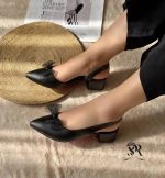 صندل مجلسی پاشنه 3 سانت رویه چرم حوله ای