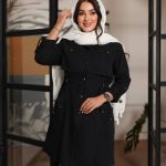مانتو زنانه سایز بزرگ شیدا جنس کتان کاغذی قد 95