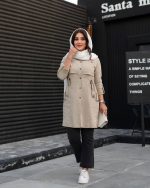 مانتو زنانه سایز بزرگ شیدا جنس کتان کاغذی قد 95 - تصویر 2
