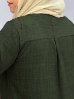 مانتو یقه گرد زنانه جنس شانتون ژاکارد سایز بزرگ - تصویر 6