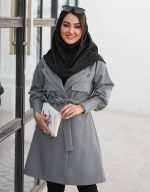 مانتو دانشجویی دو یقه آستین مچی جنس پرشیا قد 85 - تصویر 7