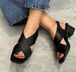صندل جدید زنانه در دو رنگ مشکی و سفید - تصویر 2