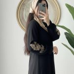 عبا پروانه جنس الیزه جک بلک گلدوزی
