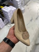 مجلسی مدل ارغوان رویه پشت چرم پاشنه ۷ سانتی زیره دلتاsize:37 ta 40 تک رنگ - تصویر 2