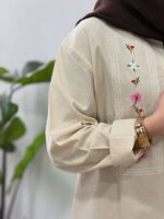 مانتو گلرو لینن پنبهای | خنک و سبک تابستانی سایز 38 تا 48 - تصویر 5