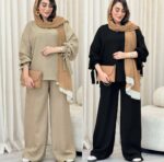 ست شومیز و شلوار زنانه رستا مدل بگ | پارچه صوفیا گرم بالا | فری سایز 40 تا 48 | شومیز - تصویر 4