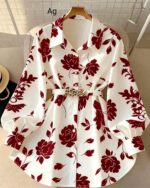 شومیز زنانه شیک بوگاتی فری سایز رنگ‌بندی تابستانی - تصویر 2